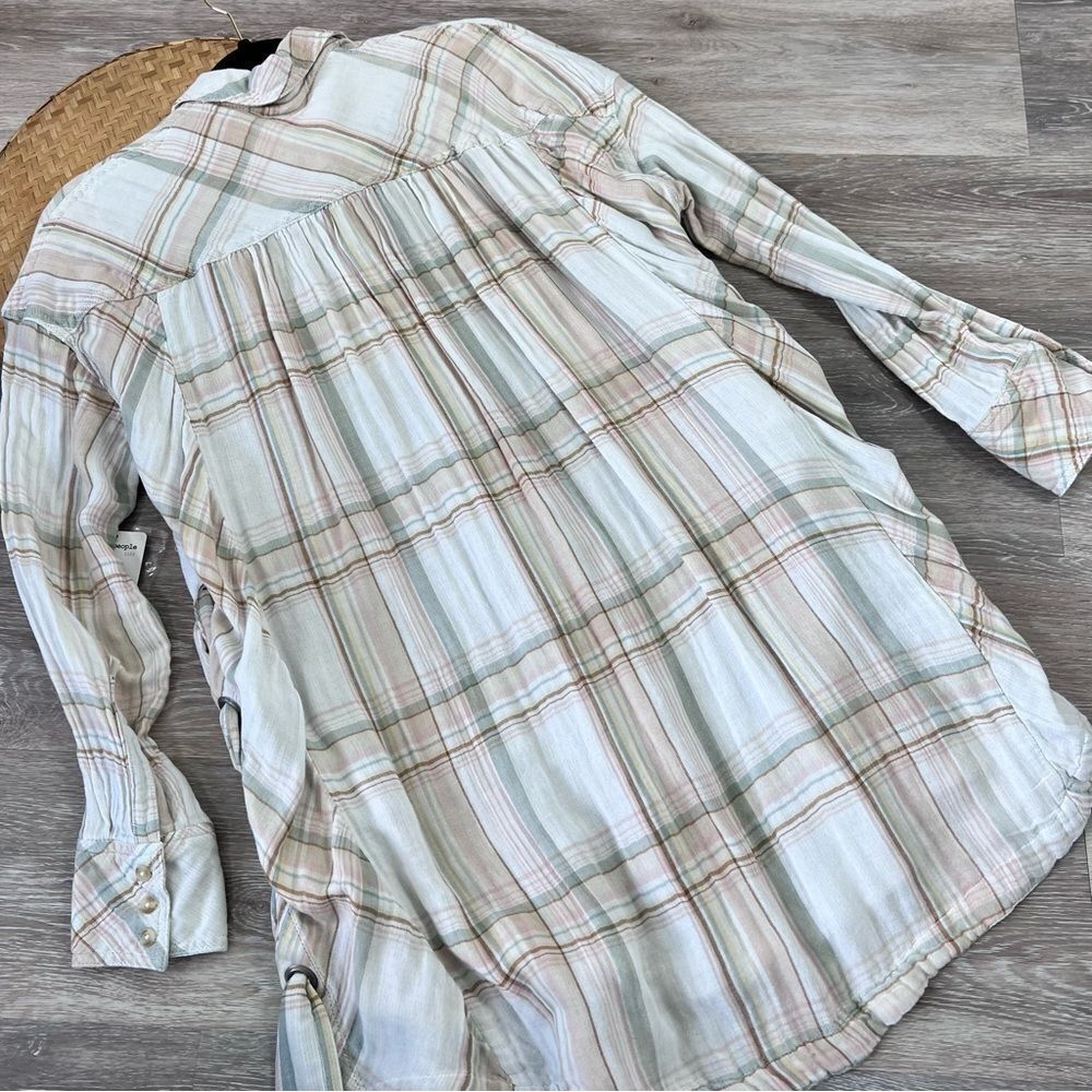 Nwt free people nordic day plaid top - Picture 6 of 8